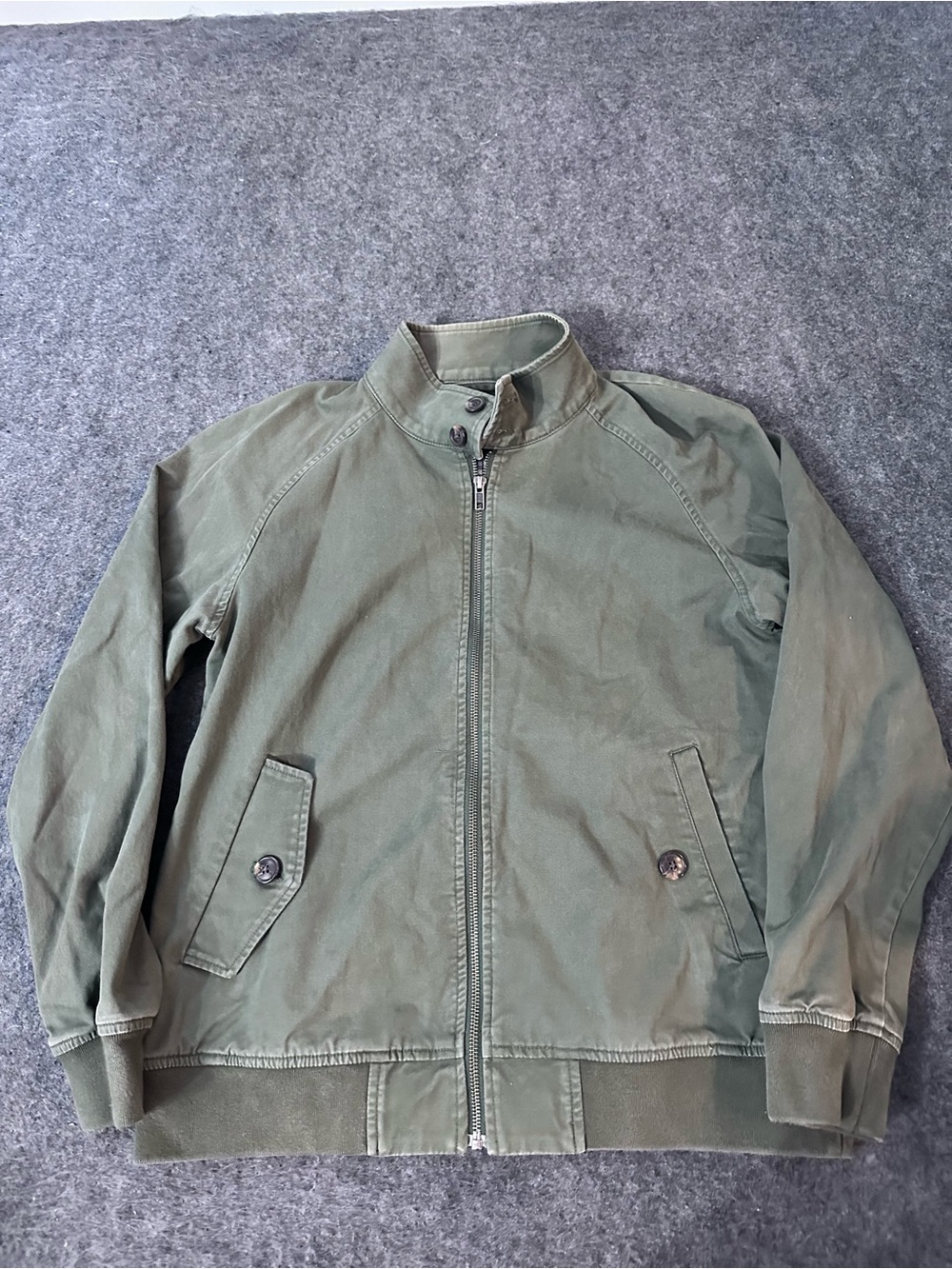Women’s Olive Green Zip Front Bomber Jacket